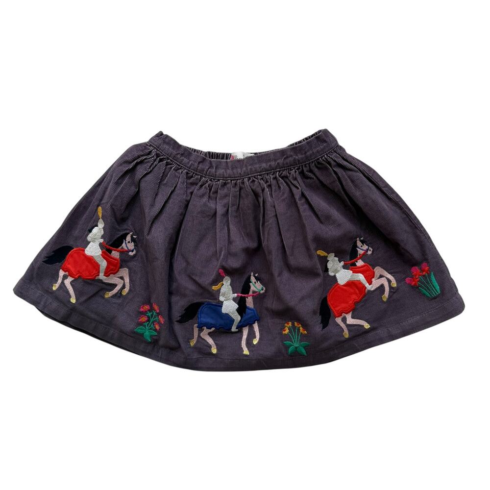 NWT Mini Boden Embroidered Corduroy Knights Skirt Size 3-4y